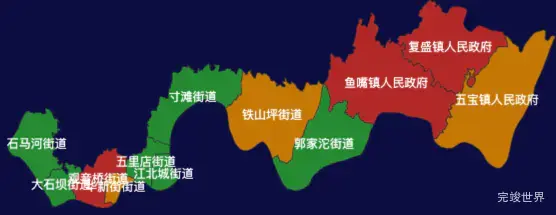 echarts重庆市江北区地图渲染效果实例